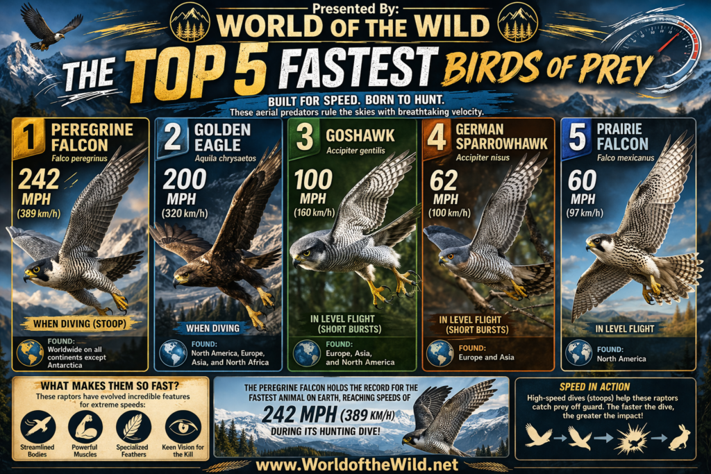 The Top 5 Fastest Birds of Prey Info-Graphic