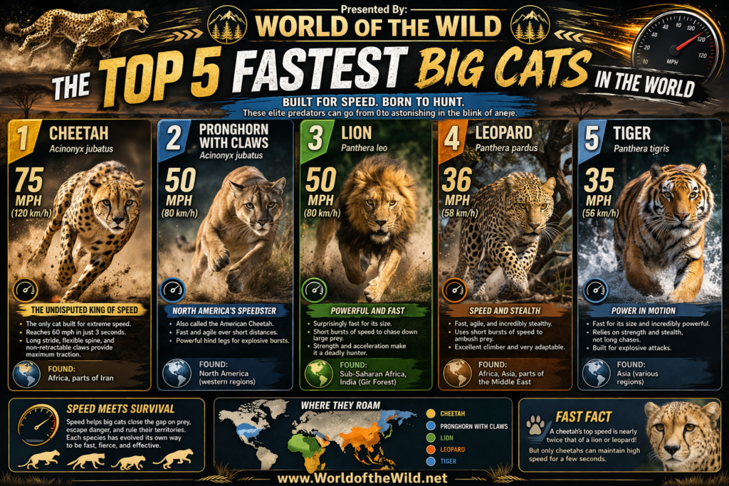 Top 5 Fastest Big Cats